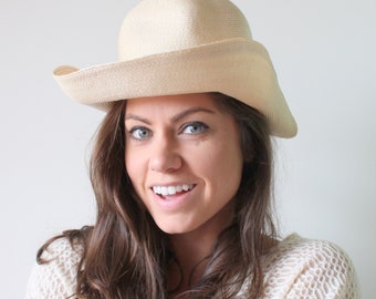 Vintage Le Charme Straw Hat: 1950s-60s Mid Century Style