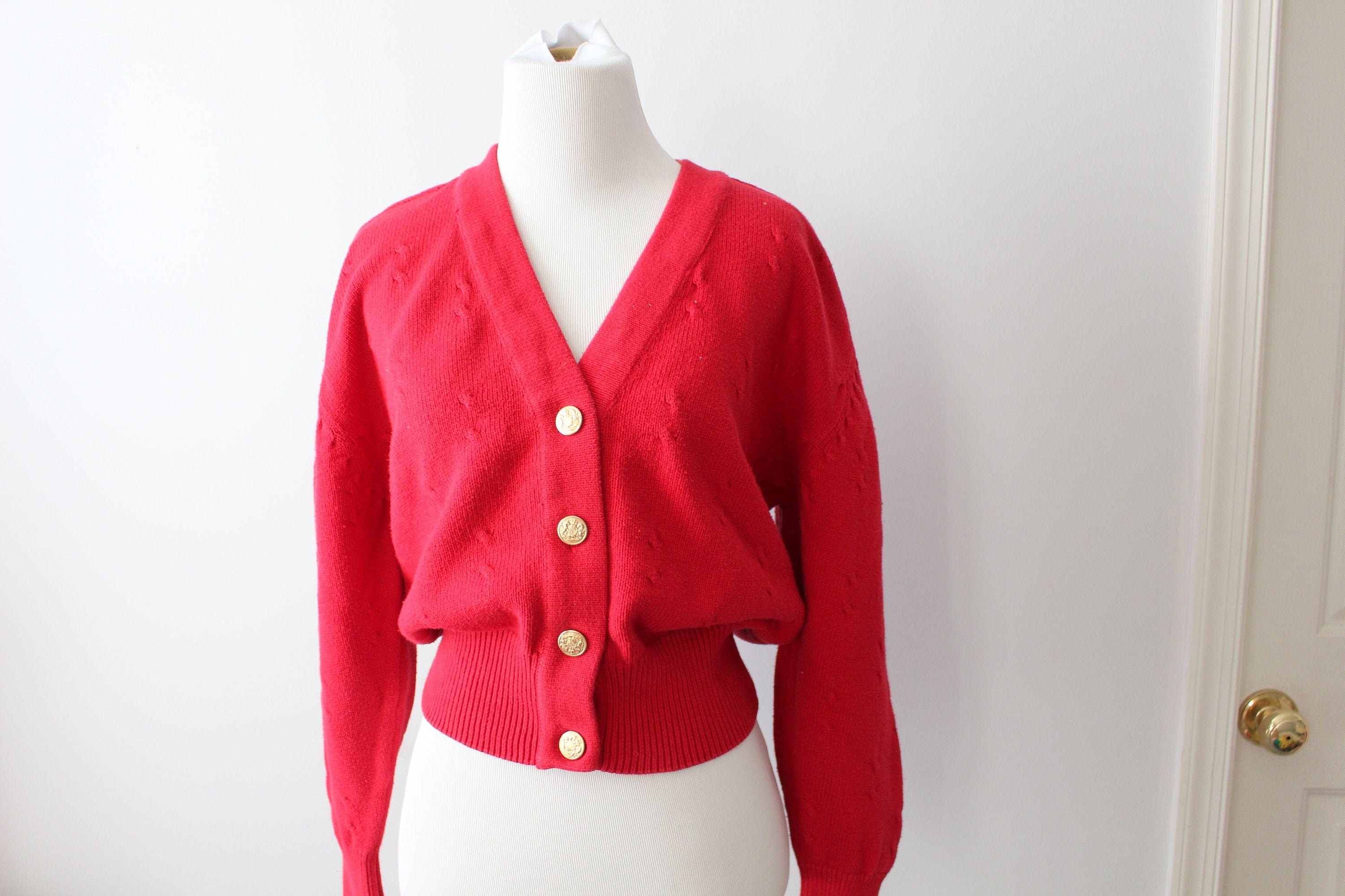 Vintage top red cardigan