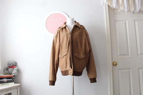 1980s BROWN LEATHER Coat Jacket....size medium la… - image 4