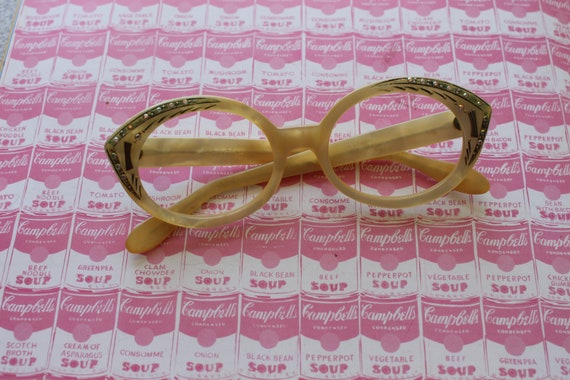 1950s 1960s Vintage CAT EYE Glitter Glasses.vinta… - image 3