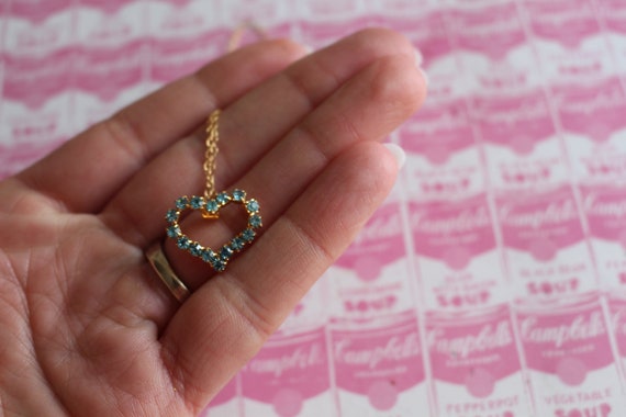 1980s Vintage Valentine Gem HEART Necklace..jewel… - image 5