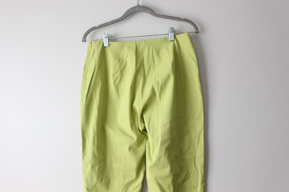 1990s LIME GREEN Capri Pants...colorful. bright. … - image 4