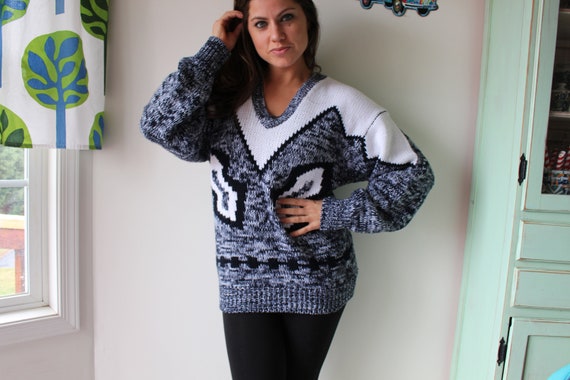 1960s Vintage BLACK and WHITE Boho Slouchy Crop S… - image 3