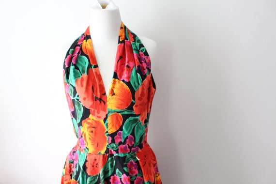 1970s Bright RETRO Chic FLORAL Dress...maxi dress… - image 2