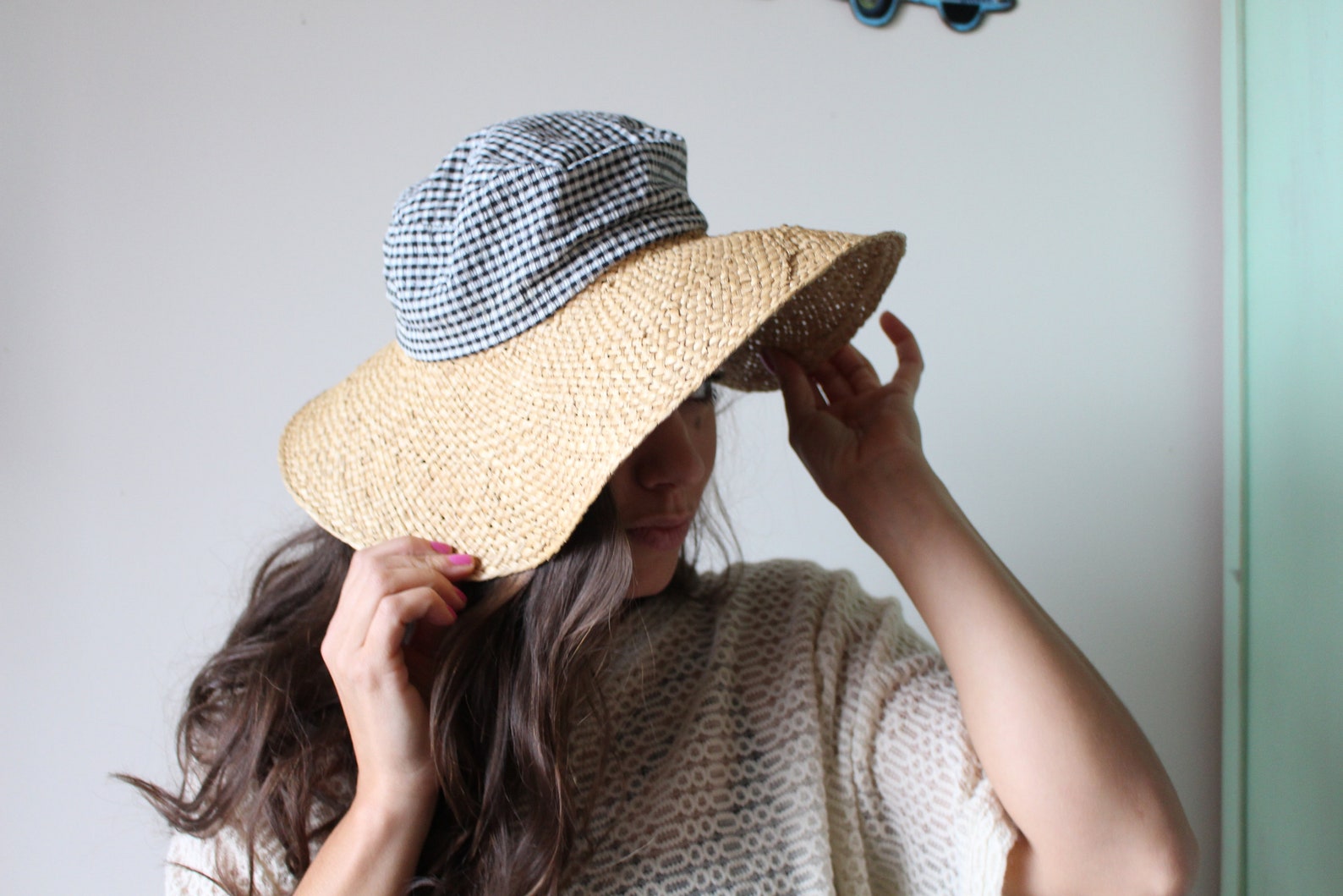 Vintage 80s 90s Floppy Hat....straw Hat. Church. Black. - Etsy