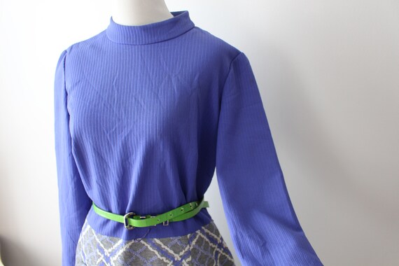 1960s GROOVY Purple Silver SCOOTER Dress....long … - image 7