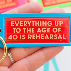 Vintage 1980s Comical Keychain: 40th Birthday Gag Gift