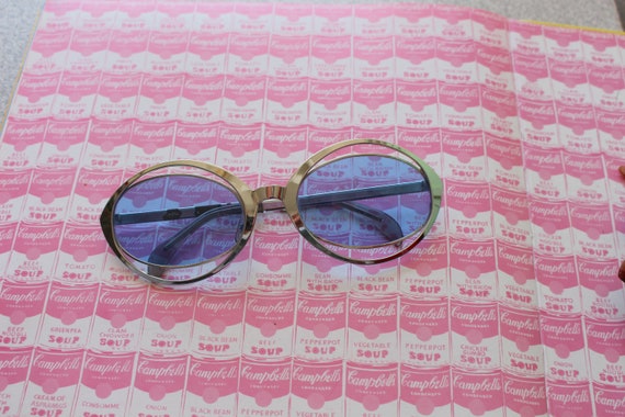 1960s 1970s MOD GIRL Sunglasses.....blue. oversiz… - image 5