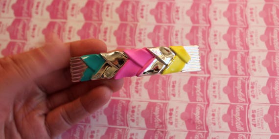 80s Neon Pastel Hair Barrette: Retro Glam Accessory - Etsy display picture 2