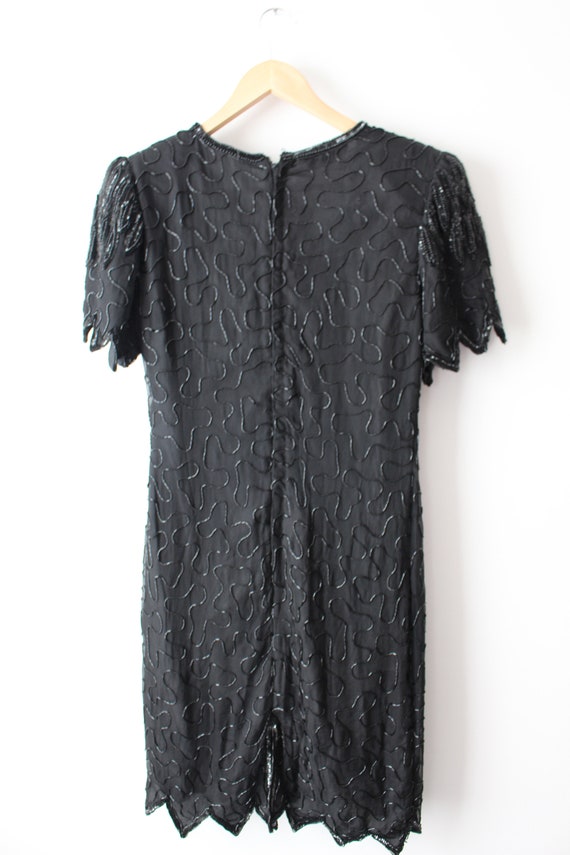 1980s Vintage SILK SEQUINED Jazz Dress...fancy. 1… - image 3