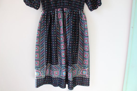 80s Black RAINBOW Confetti Dress..size small wome… - image 3