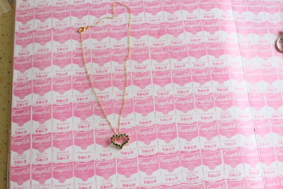 1980s Vintage Valentine Gem HEART Necklace..jewel… - image 1
