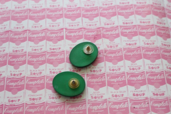 1980s GREEN Oval Earrings....oval. costume. 1980s… - image 2