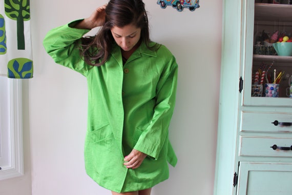 Vintage LIME Green Blazer Jacket..size small medi… - image 3