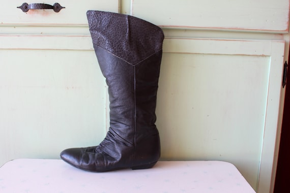Black leather boots size 8 deals
