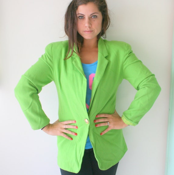 1990s THE LIMITED Lime Jacket...business. colorfu… - image 1