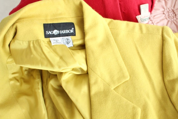 Vintage GREEN Yellow Blazer Jacket.....size large… - image 7