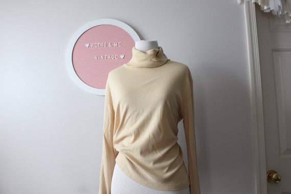 1970s Butterscotch Turtleneck Sweater.....retro. … - image 2