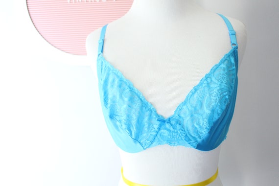 1980s Vintage BLUE Lace Vintage SEXY Lacey Tulle … - image 3