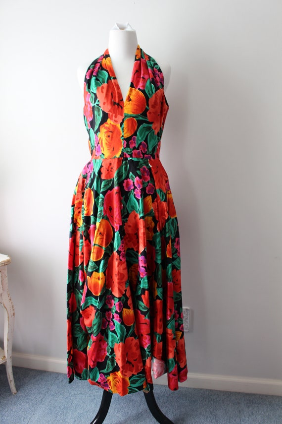 1970s Bright RETRO Chic FLORAL Dress...maxi dress… - image 3