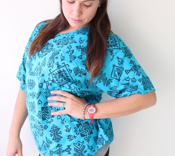 SALE//// 1980s RAD Bright Blue Geometric Hipster … - image 1