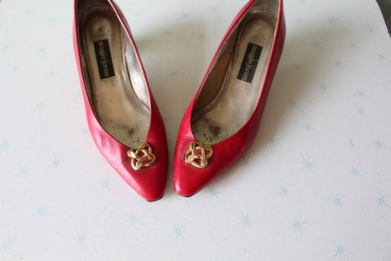 Vintage VALENTINE Heels....size 7.5 womens....gla… - image 2