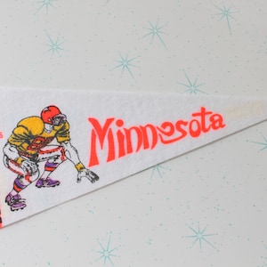 Vintage 1960s Minnesota Football Pennant: Retro Sports Decor