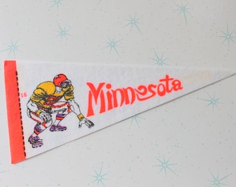 Banderín de fútbol americano de Minnesota de los años 60: decoración deportiva retro