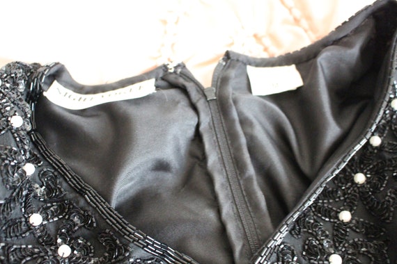 1980s Vintage BLACK SEQUINS Fancy Dress....size s… - image 9