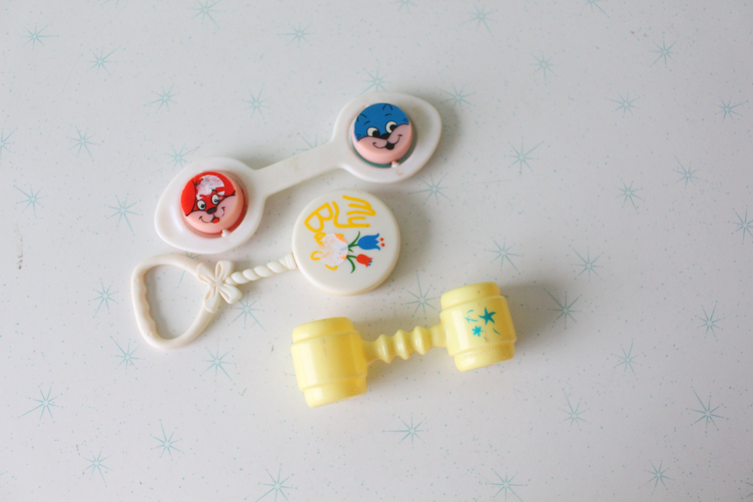 1980s 90s Vintage Baby Toddler Rattle Toy Toys