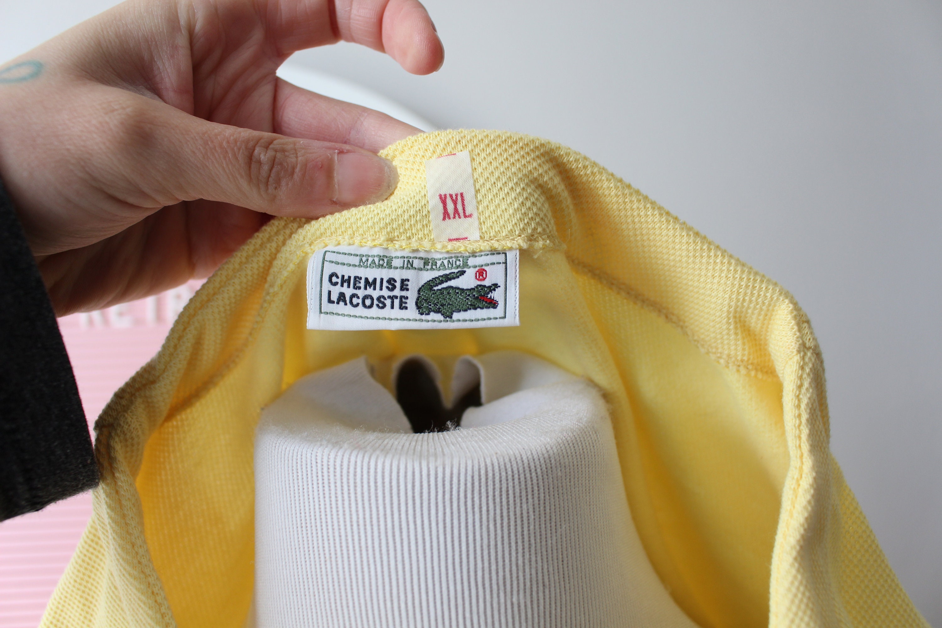 Vintage Lacoste Izod Yellow Cardigan Sweater - 70s Preppy V-neck 