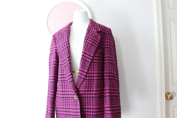Vintage 80s 1990s Fun Pink Checkered Jacket.....s… - image 3