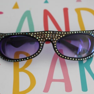 1950s 1960s Costume Cat Eye Sunglasses...vintage. fancy. cateye. 1960s accessories. glitter. twiggy. designer. 1950s. rare. gogo image 2