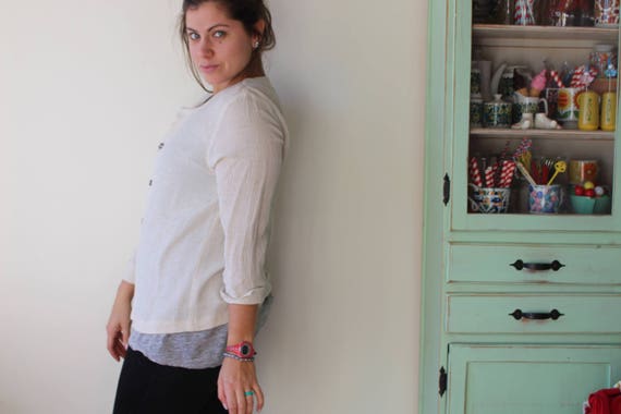 1980s Boho Cream Blouse: Vintage Chico's Design, … - image 3