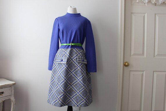 1960s GROOVY Purple Silver SCOOTER Dress....long … - image 3