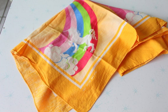 Vintage RAINBOW UNICORN Scarf Bandana....colorful… - image 1