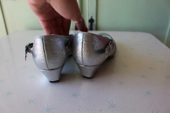 1980s Silver GLITTER Dance Flats...size 7 womens.… - image 4