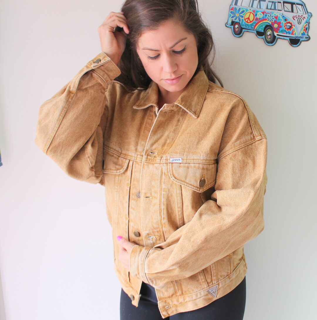 Vintage GUESS JEANS Jacket....designer. Small. Unisex. Retro. Costume. Boho. Hippie. Acid Wash