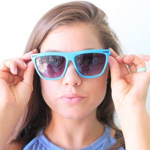 1970s Blue Sunglasses: Italian Mod Style, Rare Deadstock