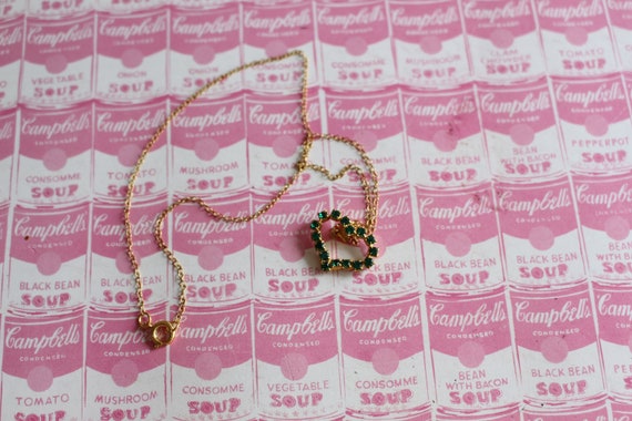 1980s Vintage Valentine Gem HEART Necklace..jewel… - image 1