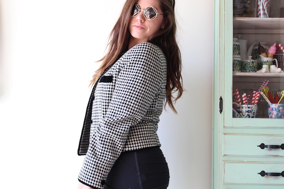 Vintage Ann Taylor Wool Jacket: 1990s Checkered C… - image 4