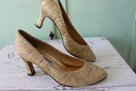 SALE//// 1980s GOLD GLAM Fancy Heels..size 6 wome… - image 4
