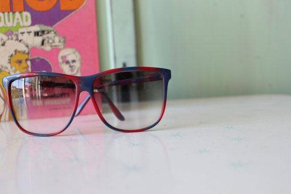 Vintage 1980s LIBERTY Sunglasses.blue. fancy. big… - image 3