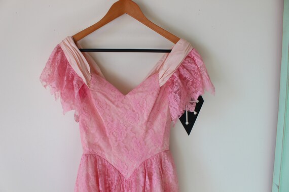 Vintage PINK LACE Ruffled Victorian Dream Dress..… - image 8