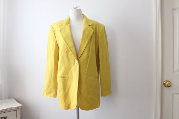 Vintage GREEN Yellow Blazer Jacket.....size large… - image 1