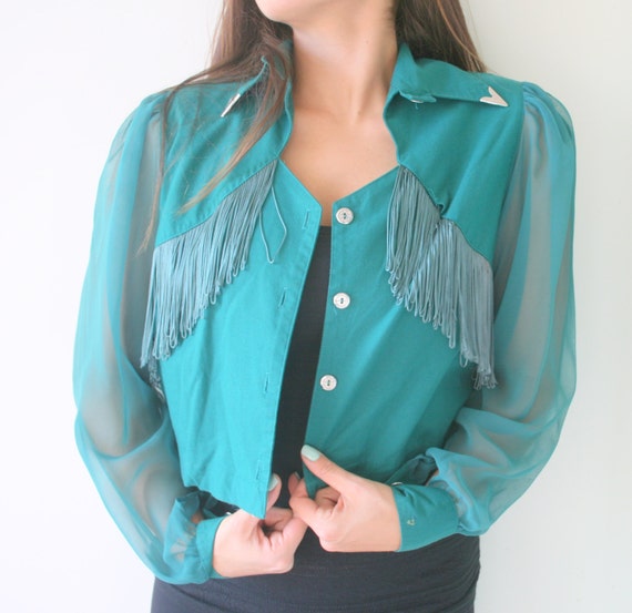 Vintage FRINGE Designer Jacket...size medium large