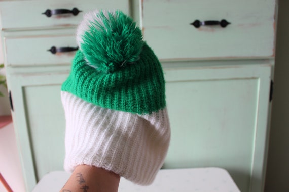 1980s NOS New Old Stock Beanie...hat. green. retr… - image 7