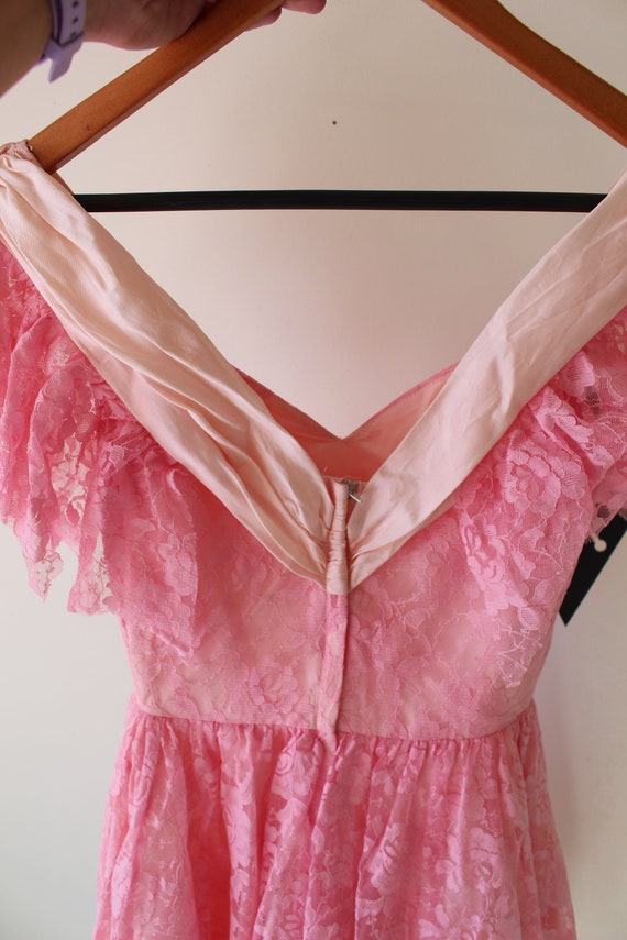 Vintage PINK LACE Ruffled Victorian Dream Dress..… - image 9