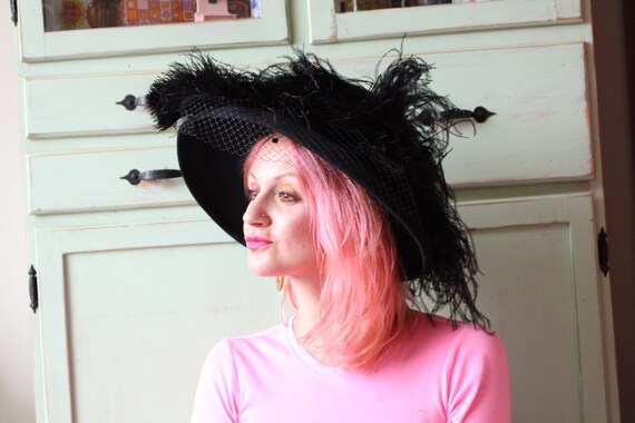 Vintage Mid Century Hat.....big fancy hat. made i… - image 4