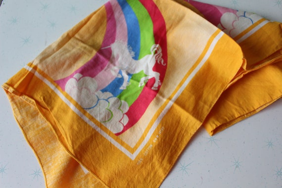 Vintage RAINBOW UNICORN Scarf Bandana....colorful… - image 4